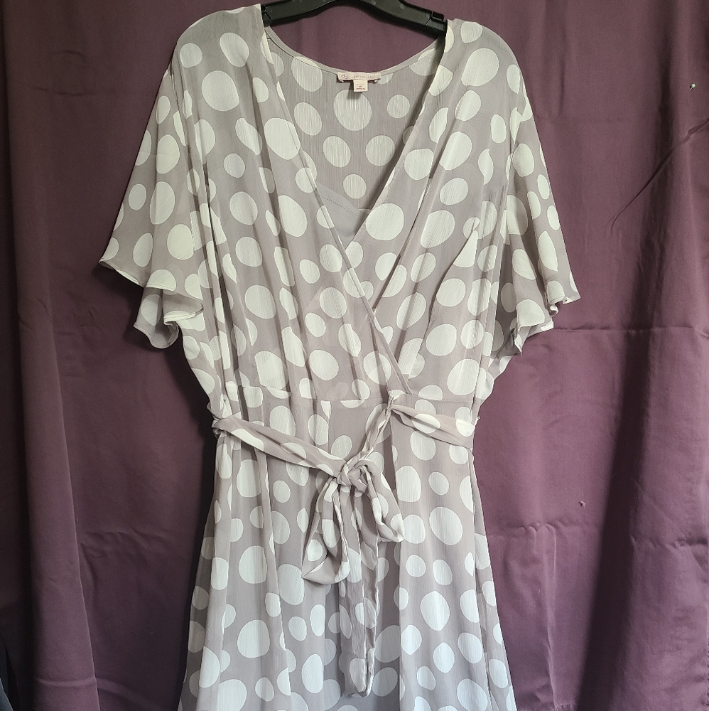 Light grey polka dot dress